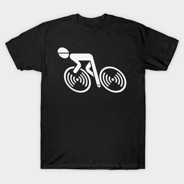 Racing Cyclist (Racer, Road Bike, Bicycle / L<–R / White) T-Shirt by MrFaulbaum